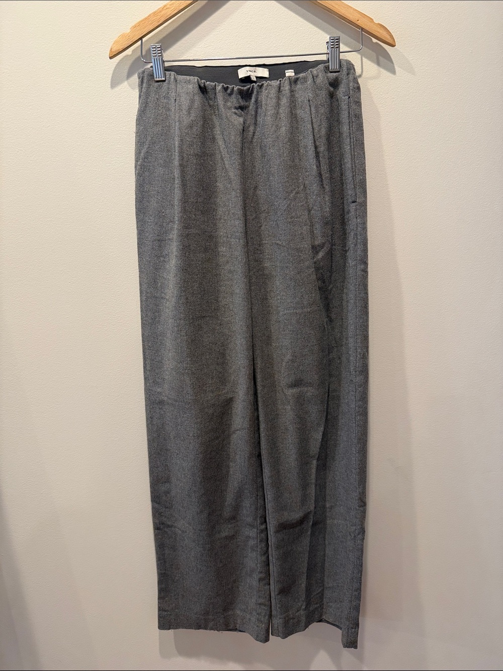 Vince Wool Grey Trouser Pants with Elastic Waist Size Small
